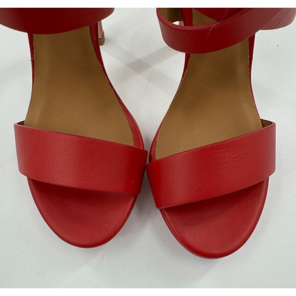 Polo Ralph Lauren Women's Red Strappy High Heel Sandals Size 36.5 - Picture 4 of 14